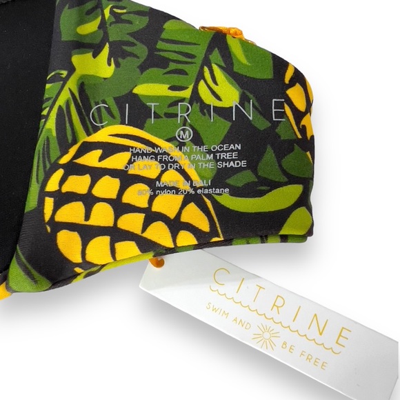 Citrine Swim Mali Bikini Top King of Fruit Pineapple Print size M - Picture 8 of 13